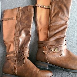 Torrid Brown knee high riding boots wide width